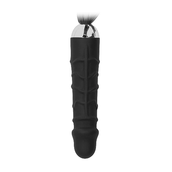 Ouch! Black Whip With Realistic Silicone Dildo Black - Dildo z pejczem