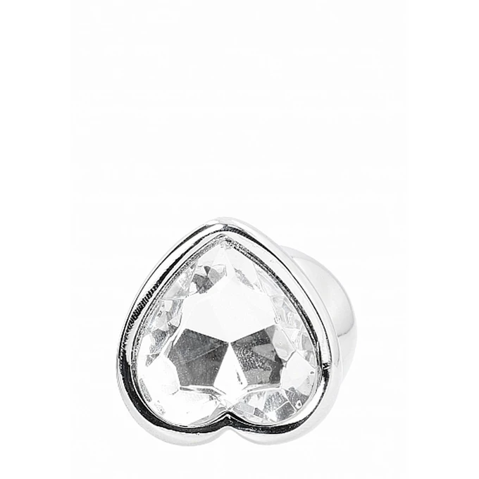 Rich Love Heart Diamond Plug 3.15 Inch Silver - Korek analny z diamentem