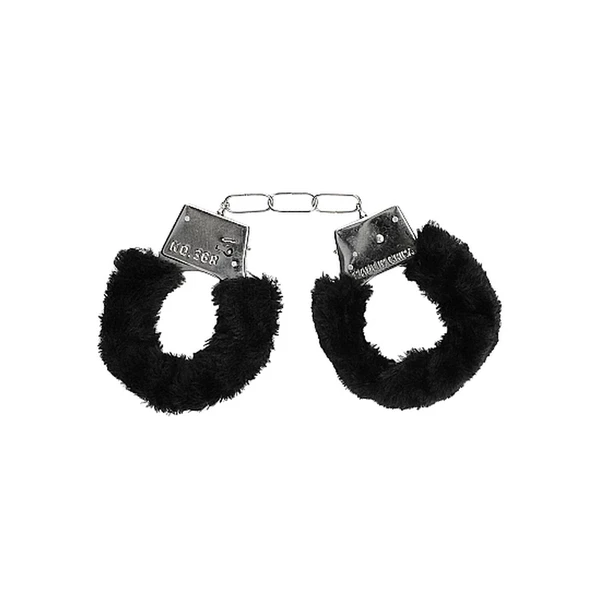 Ouch! Beginner&quot;S Handcuffs Furry Black - Kajdanki z futerkiem Czarny