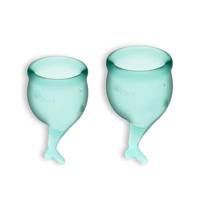 Satisfyer Feel Secure Menstrual Cup Dark Green - Kubeczki menstruacyjne
