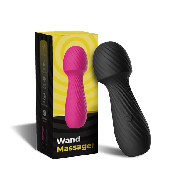 Boss Series Dazzle Black - Wibrator wand w kształcie grzybka Czarny