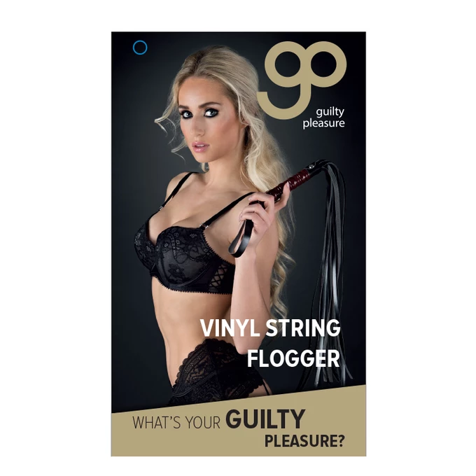 Guilty Pleasure Vinyl String Flogger Black - Pejcz