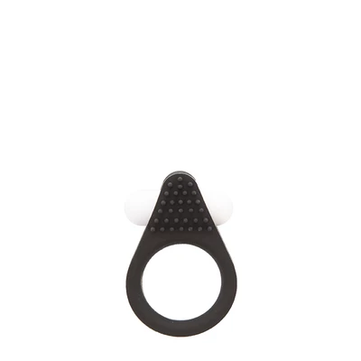 Lit Up Silicone Stimu Ring 1 Black - Wibrujący pierścień erekcyjny Czarny
