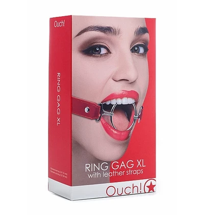 Ouch! Ring Gag Xl Red - Knebel Czerwony