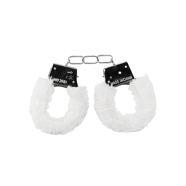Ouch! Beginner&quot;S Handcuffs Furry White - Kajdanki z futerkiem Biały