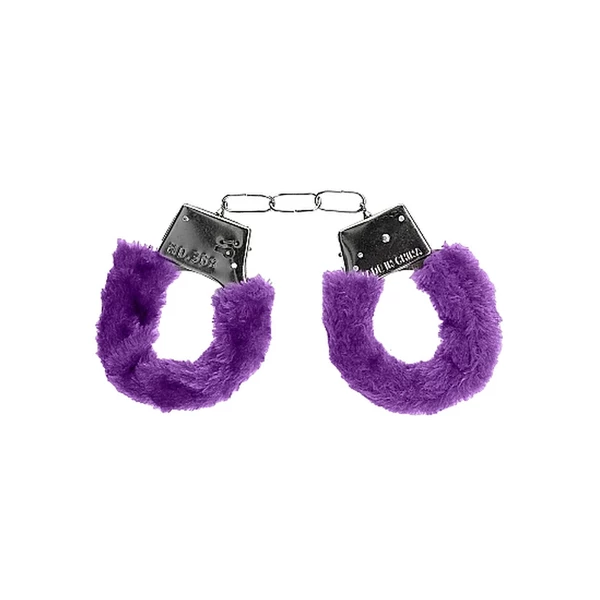 Ouch! Beginner&quot;S Handcuffs Furry Purple - Kajdanki z futerkiem Fioletowy