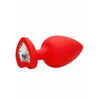 Ouch! Diamond Heart Butt Plug Extra Large Red - Korek analny z diamentem Czerwony