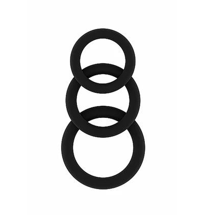 Sono No.25 Cockring Set Black - Zestaw elastycznych pierścieni erekcyjnych