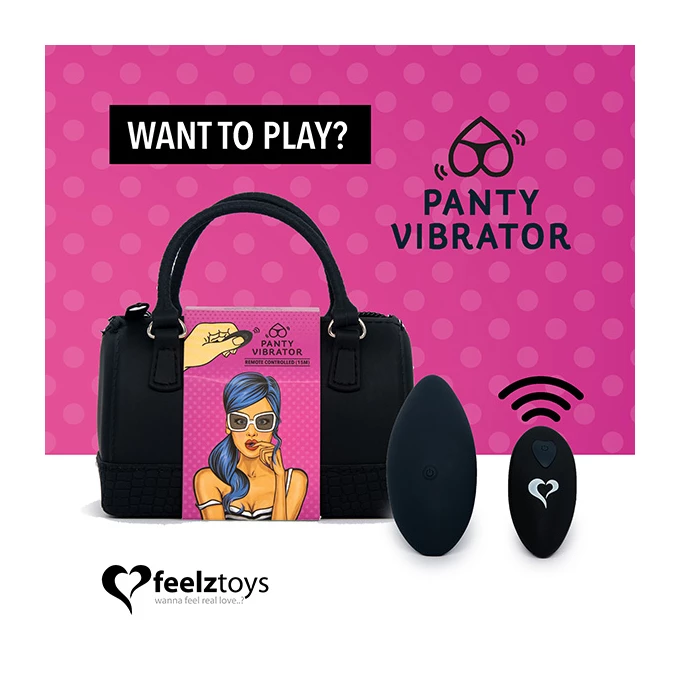 FeelzToys Panty Vibe Remote Controlled Vibrator Black - Wibrator łechtaczkowy do bielizny Czarny