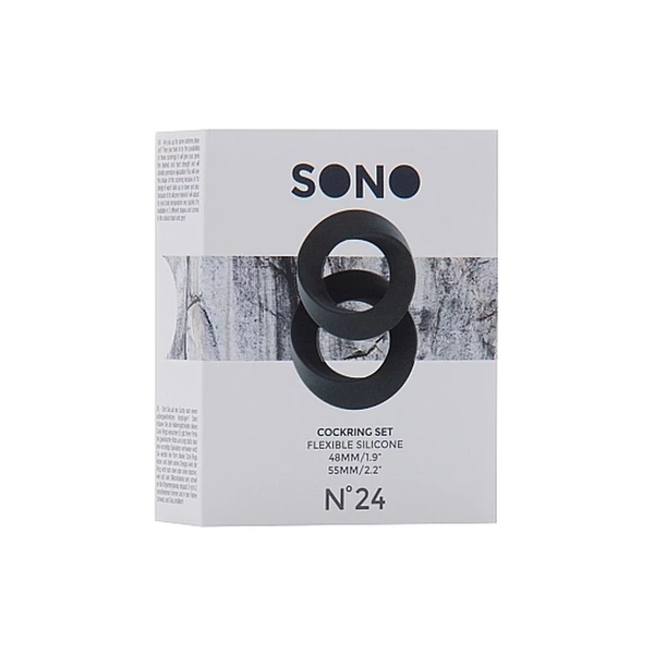 Sono No.24 Cockring Set Grey - Zestaw elastycznych pierścieni erekcyjnych