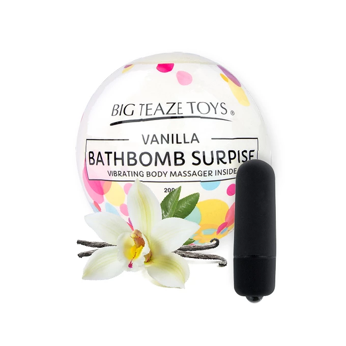 Big Teaze Toys Bath Bomb Surprise Vanilla - Sól do kąpieli z miniwibratorem