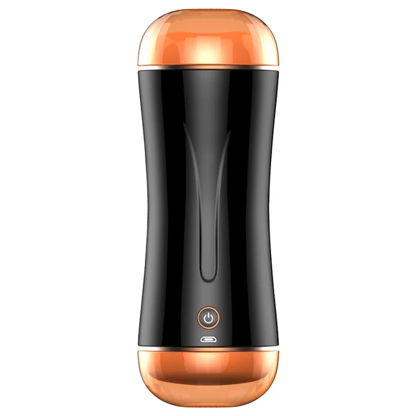 Boss Series Vibrating Masturbation Cup IE - Wibrujący masturbator z dwoma otworami