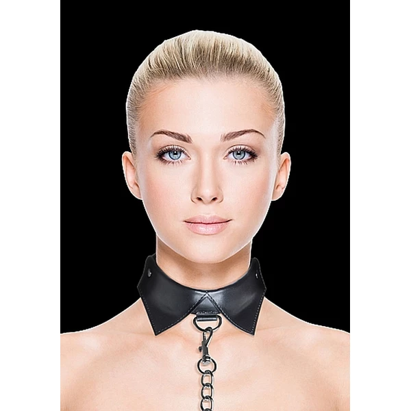 Ouch! Exclusive Collar &amp; Leash Black - Obroża ze smyczą