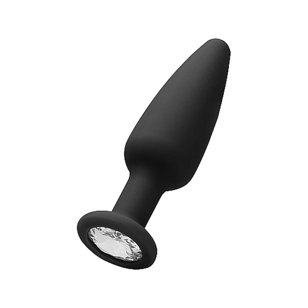 Ouch! Cone Shaped Diamond Butt Plug Black - Korek analny z diamentem