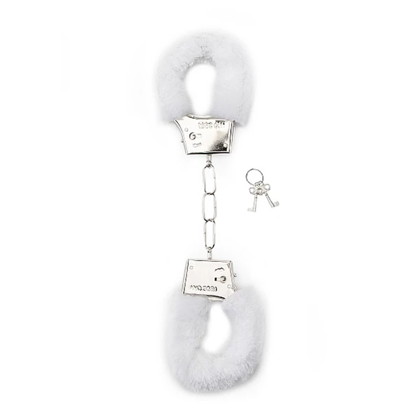 ShotsToys Furry Handcuffs White - Kajdanki z futerkiem Biały