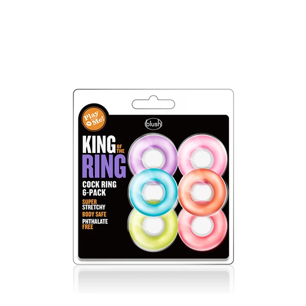 Blush Play With Me King Of The Ring 6 Pack - Zestaw elastycznych pierścieni erekcyjnych