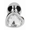 Rich Love Heart Diamond Plug 2.75 Inch Silver - Korek analny z diamentem