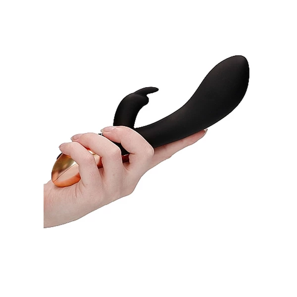 Elegance Heating Rabbit Vibrator Opulent Black - Wibrator króliczek z opcją podgrzewania