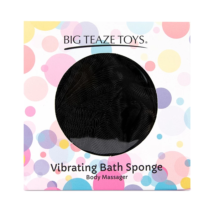 Big Teaze Toys Bath Sponge Vibrating Black - Wibrująca gąbka do kąpieli Czarny