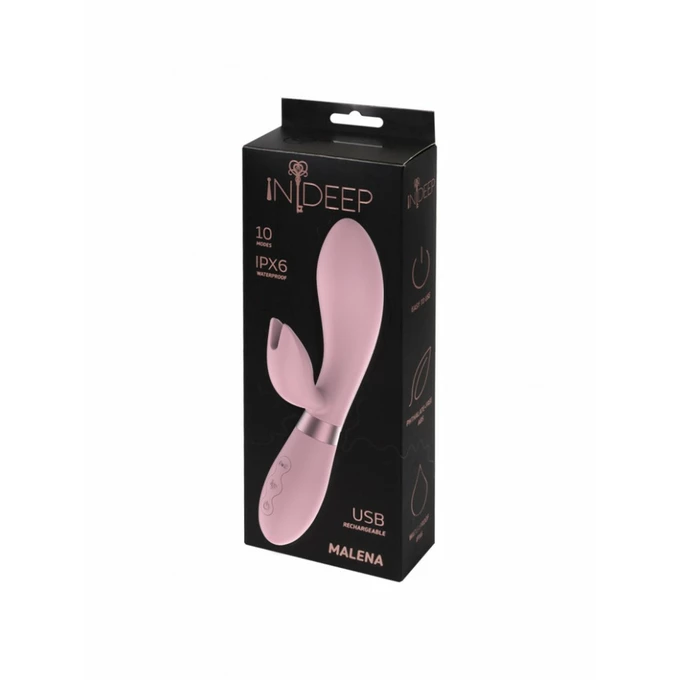 Indeep Rechargeable Vibrator Indeep Malena Pink - Wibrator króliczek Różowy