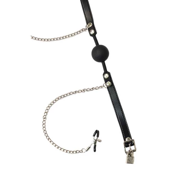 Lola Games Ball Gag With Nipple Clamps Party Hard Hentai - Knebel z kulką i łańcuszkami do sutków