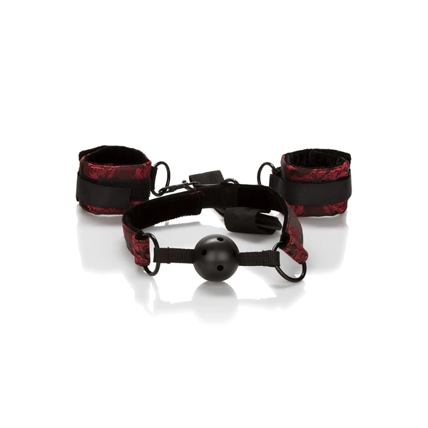 Scandal Breathable Ball Gag W Cuffs - Knebel z kulką