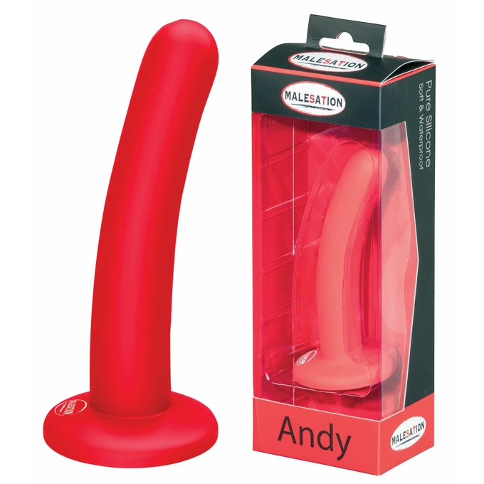 Malesation andy dildo red - Dildo klasyczne na przyssawce, Czerwony