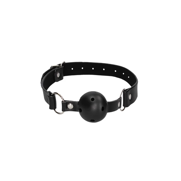 Ouch! breathable ball gag with nipple clamps - Knebel z zaciskami na sutki