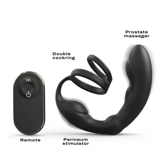 Marc Dorcel P-Ring - Podwójny pierścień erekcyjny z masażerem prostaty