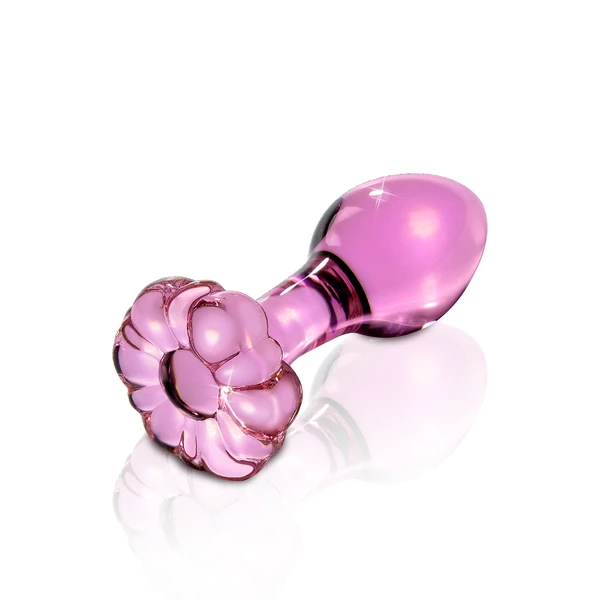 Icicles no 48 pink - Szklany korek analny