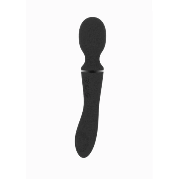 Vive Nami Black - Wibrator wand z dodatkowymi końcówkami
