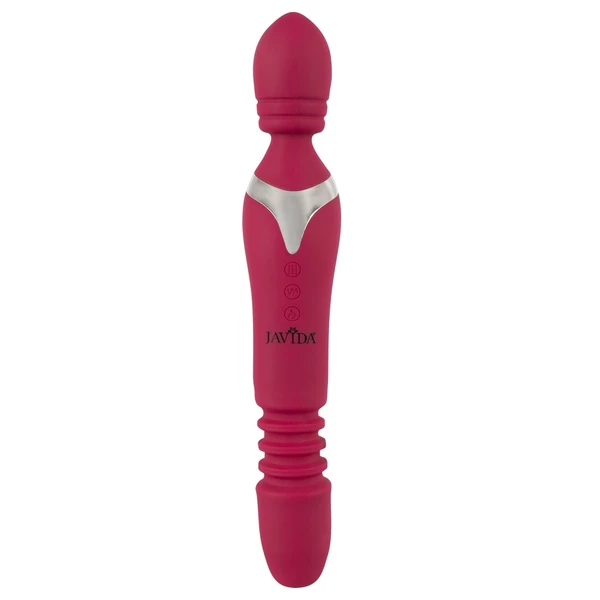 JAVIDA Warming &amp; Thrusting Vib - Wibrator 2w1 wand oraz klasyczny z ruchem pulsacyjnym
