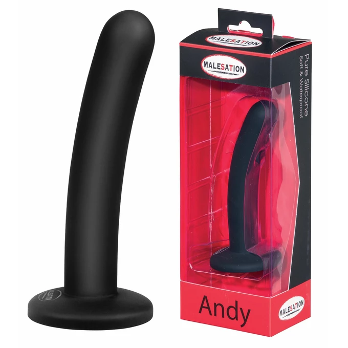 Malesation andy dildo black - Dildo klasyczne na przyssawce, Czarny