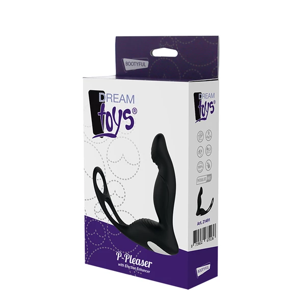 Dream Toys Dream Toys P Pleaser - Wibrujący masażer prostaty z pierścieniem erekcyjnym