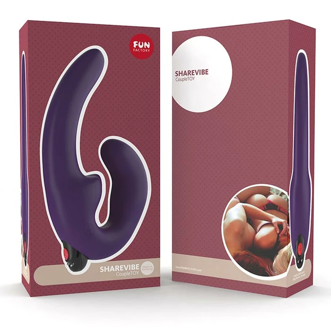 Fun Factory Sharevibe - Wibrator dla par, Strapless strap on, Fioletowe