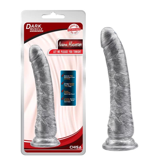 DarkMuscle mike hawk silver - Dildo klasyczne z przyssawką, Srebrny