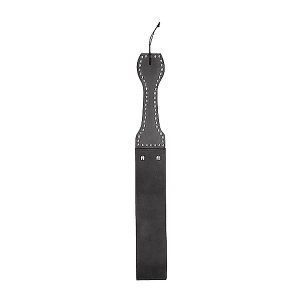 Ouch! wooden handle belt whip slapper leather - black - Packa do klapsów