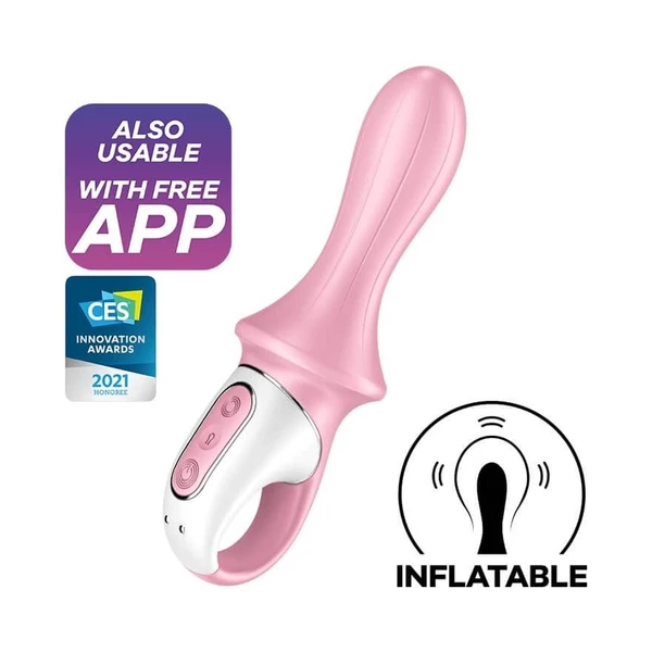 Satisfyer air pump booty 5 connect app red - Wibrator analny z opcją napompowania