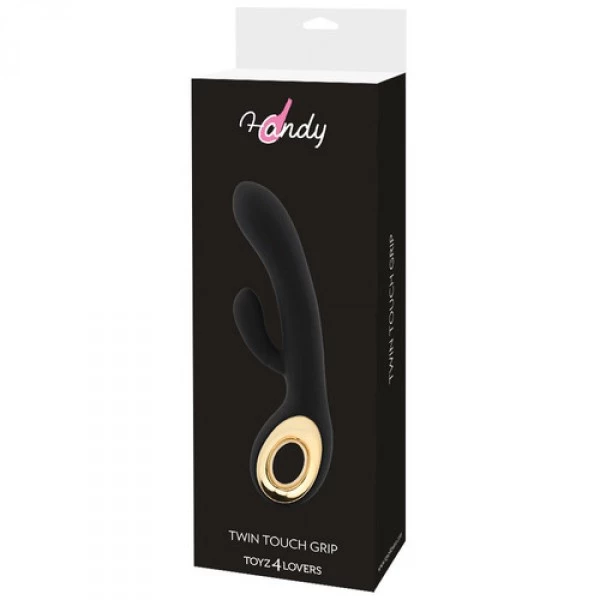 Toyz4lovers Twin Touch Grip - Wibrator króliczek Czarny
