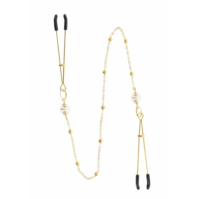 Taboom tweezers pearl &amp; deluxe chain - klipsy na sutki z łańcuszkiem