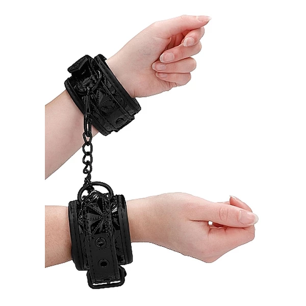 Ouch! luxury hand cuffs - black - Kajdanki