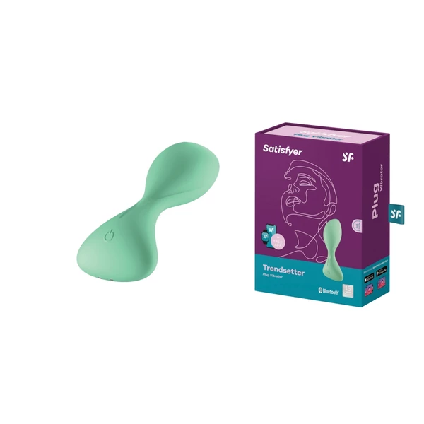 Satisfyer vibrator trendsetter connect app (light green) - Wibrujący korek analny, Zielony