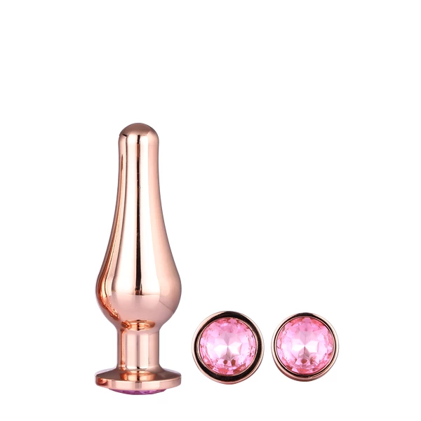 Dream Toys Gleaming Love Pleasure Set Rose Gold - Zestaw korków analnych z diamentem Złoty