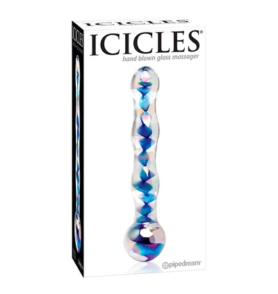 Icicles no 8 - hand blown massager - Szklane dildo