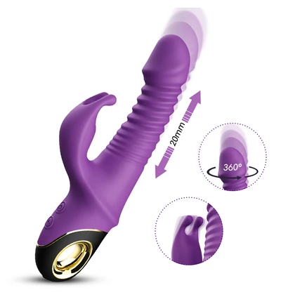 Boss Series Zing Purple - Wibrator króliczek z ruchem pulsacyjnym i obrotowym Fioletowy
