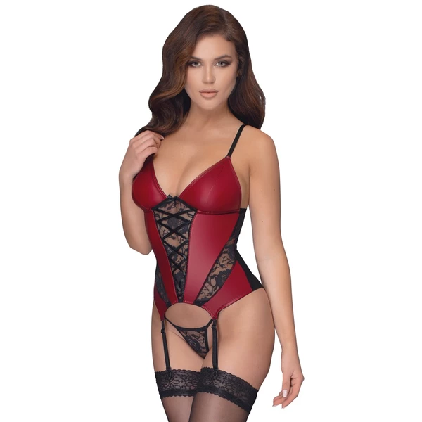 Cotelli basque red/black - Gorset, Czarno - Czerwony
