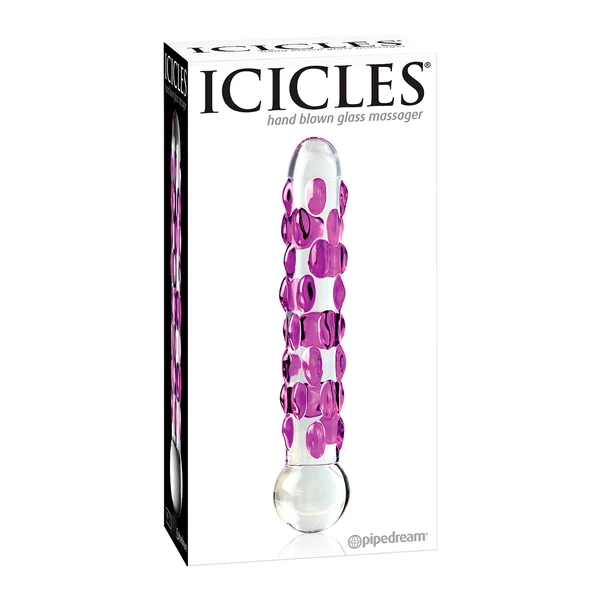Icicles no 7 - hand blown massager - Szklane dildo