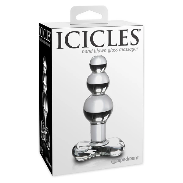 Icicles no 47 clear - Szklany korek analny