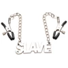 Master Series enslaved slave nipple clamps with chain - Klipsy na sutki &quot;Slave&quot;