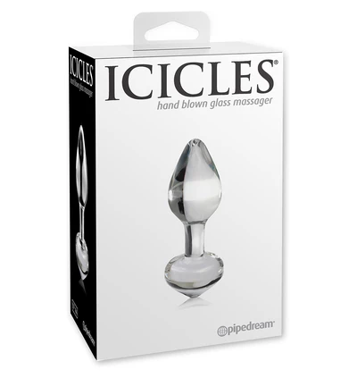 Icicles no 44 clear - Szklany korek analny